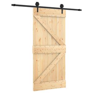 vidaXL Porte coulissante Naturel et noir 95 x 210 cm