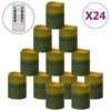 vidaXL Bougies &agrave; LED sans flamme 24 pcs avec t&eacute;l&eacute;commande Blanc chaud