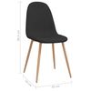 vidaXL Chaises &agrave; manger lot de 4 noir tissu