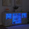 vidaXL Buffet avec lumi&egrave;res LED gris b&eacute;ton 142,5x37x67 cm