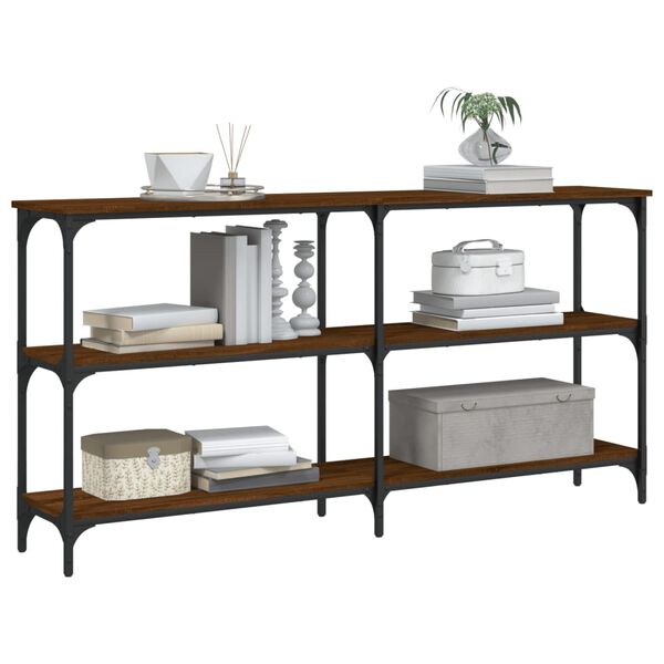 vidaXL Table console ch&ecirc;ne marron 150x29x75 cm bois d'ing&eacute;nierie