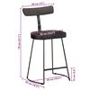 vidaXL Tabourets de bar lot de 2 noir 49x43x79 cm bois manguier massif