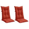 vidaXL Coussins de chaise à dossier haut lot de 2 rouge mélangé tissu