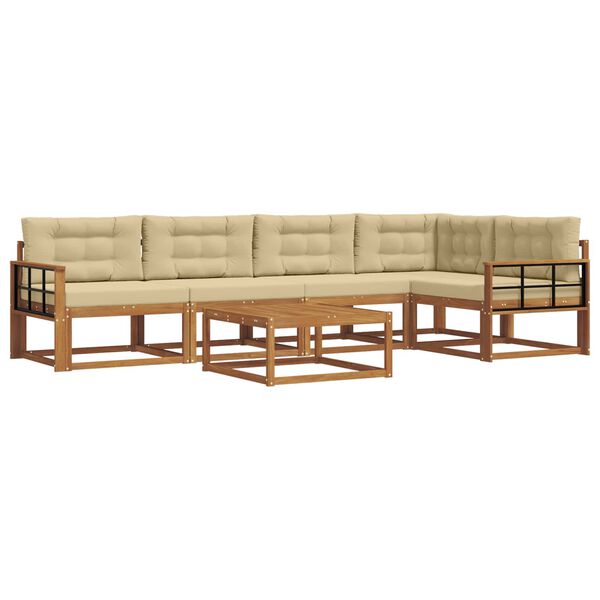 vidaXL Ensemble de canap&eacute;s d'ext&eacute;rieur 6 pcs Naturel et Beige