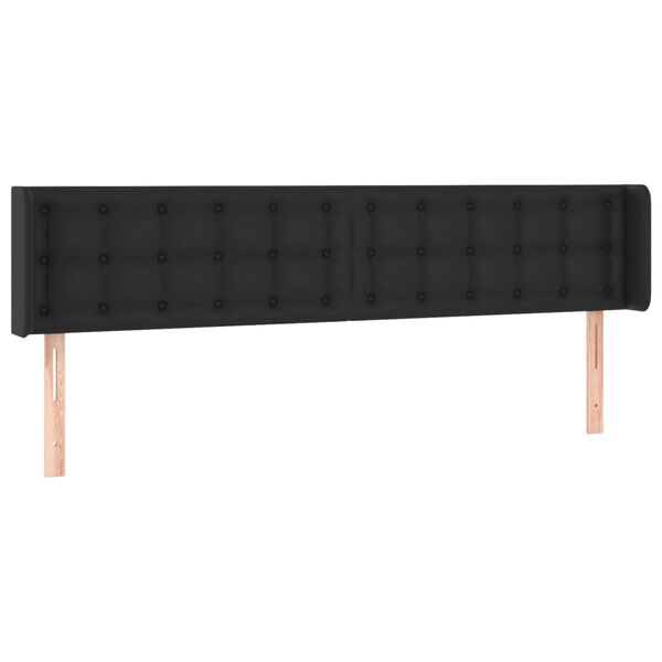 vidaXL T&ecirc;te de lit avec oreilles Noir 183x16x78/88 cm Similicuir