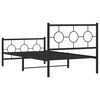 vidaXL Cadre de lit métal sans matelas avec pied de lit noir 100x190cm