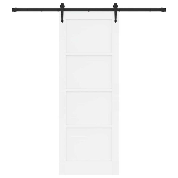 vidaXL Porte coulissante ORKDAL Blanc et Noir 78 x 211 cm Pin massif