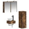 vidaXL Ensemble d'armoire de salle de bain 4 pc Ch&ecirc;ne fum&eacute;