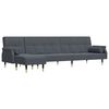 vidaXL Canap&eacute;-lit en forme de L gris 271x140x70 cm velours