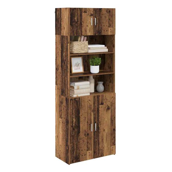 vidaXL Armoire de rangement Bois Ancien 80 x 42,5 x 225 cm
