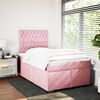 vidaXL Sommier &agrave; lattes de lit avec matelas Rose 120x200 cm Velours