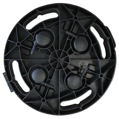 vidaXL Chariots à plantes avec roues 3 pcs Diamètre 30 cm Noir 170 kg