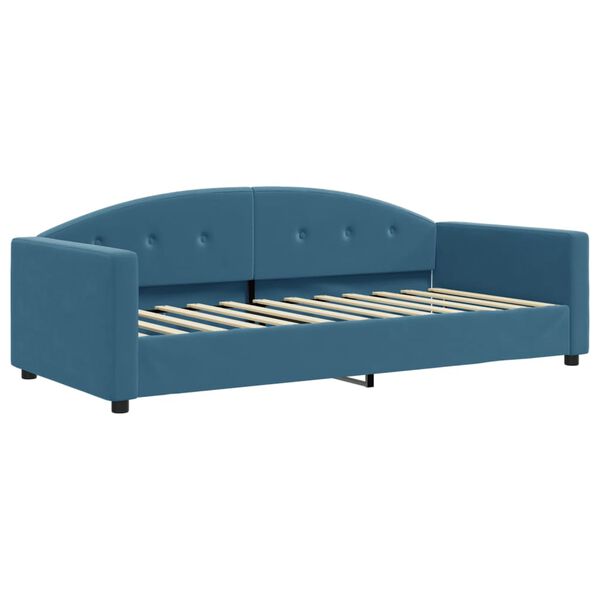 vidaXL Lit de repos sans matelas bleu 90x200 cm velours