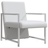 vidaXL Fauteuil avec pieds chrom&eacute;s Blanc Similicuir
