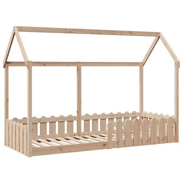 vidaXL Cadre de lit d'enfants forme de maison sans matelas pin massif