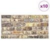 vidaXL Panneaux muraux 3D avec design de brique multicolore 10 pcs EPS