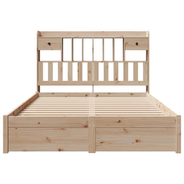 vidaXL Lit bibliothèque sans matelas 160x200 cm bois massif de pin