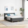 vidaXL Lit &agrave; Ressorts avec matelas Gris fonc&eacute; 140 x 190 cm tissu
