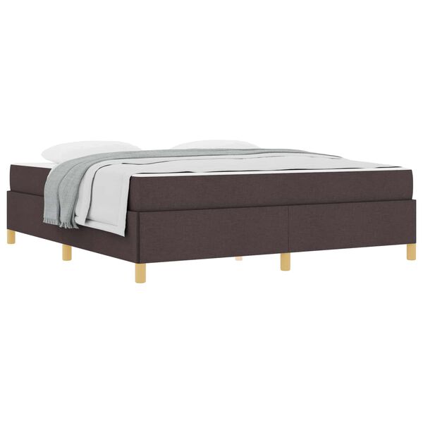 vidaXL Cadre de lit avec matelas Marron fonc&eacute; 180 x 200 cm tissu