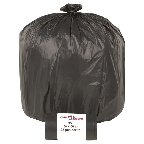 vidaXL Sacs poubelles 250 pcs noir 35 L
