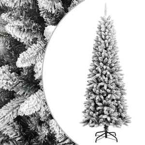 vidaXL Sapin de No&euml;l artificiel avec neige floqu&eacute;e 210 cm PVC et PE