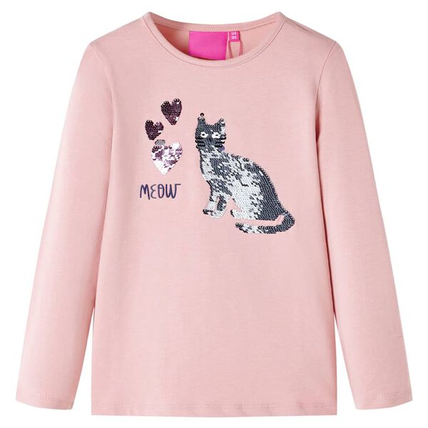 T-shirt enfants &agrave; manches longues rose clair 128