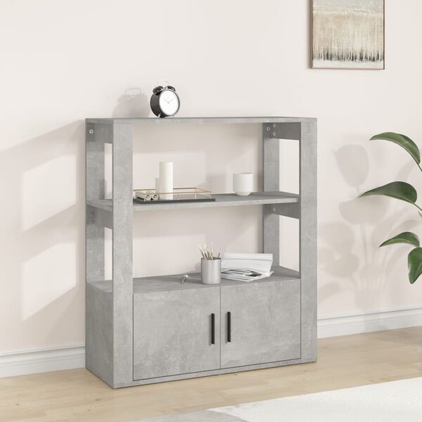 vidaXL Buffet Gris béton 80x30x90 cm Bois d'ingénierie