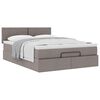 vidaXL Lit ottoman avec matelas taupe 140x190 cm tissu