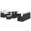 vidaXL Ensemble de canap&eacute; de jardin 8 pc Noir polyrotin