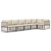vidaXL Salon de jardin 6 pcs avec coussins anthracite r&eacute;sine tress&eacute;e