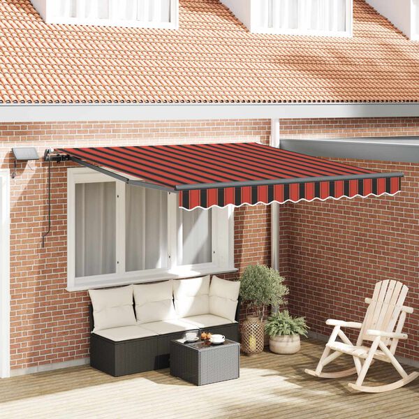 vidaXL Auvent R&eacute;tractable orange et marron 300 x 250 cm tissu