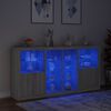 vidaXL Buffet avec lumi&egrave;res LED sonoma gris 202x37x100 cm