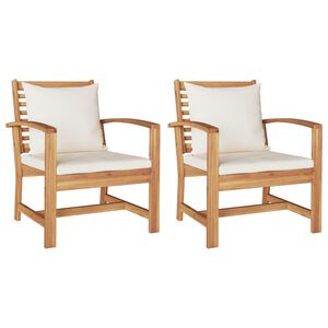 vidaXL Chaise avec coussin 2 Pi&egrave;ce Marron et Cr&egrave;me 65 x 60 x 76,5 cm