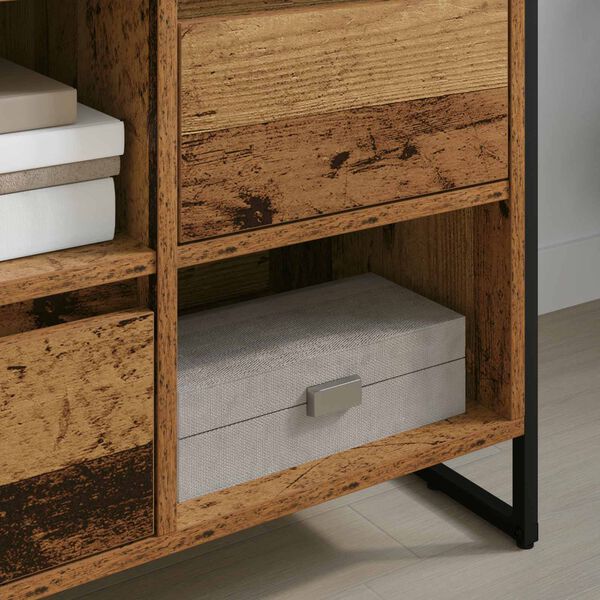 vidaXL Meuble TV Bois Ancien 100 x 36 x 49,5 cm Bois d'ing&eacute;nierie