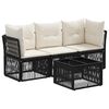vidaXL Ensemble de canap&eacute; de jardin 4 pc Noir polyrotin