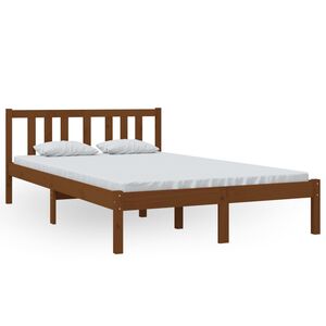 vidaXL Cadre de lit sans matelas marron miel bois massif 120x200 cm