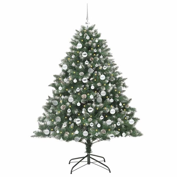 vidaXL Sapin de Noël artificiel avec 300 LED Vert 126 x 126 x 180 cm