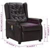 vidaXL Fauteuil de massage Marron Similicuir brillant