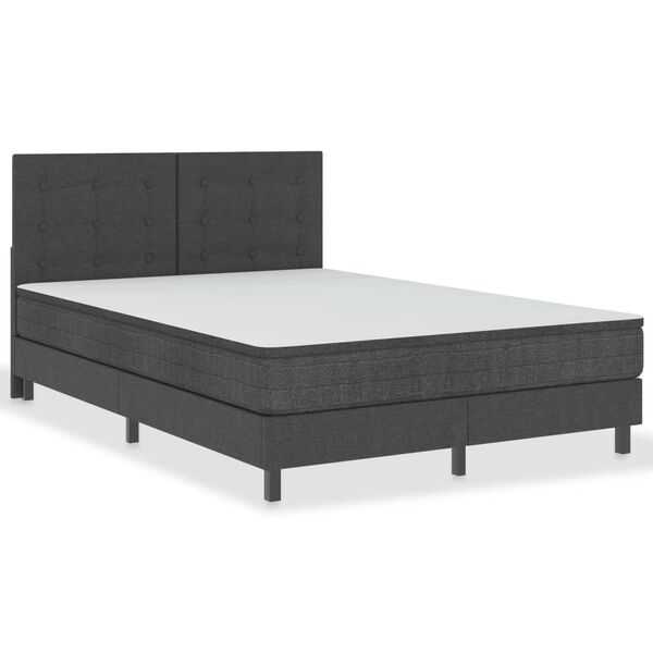 vidaXL T&ecirc;te de lit touffet&eacute;e Gris fonc&eacute; Tissu 140x200 cm