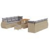 vidaXL Ensemble de canap&eacute; de jardin 11 pc Beige polyrotin