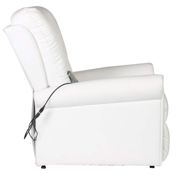 vidaXL Chaise de massage &eacute;lectrique Blanc cr&egrave;me 78 x 148 x 71 cm