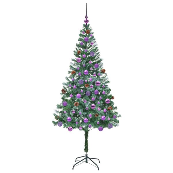vidaXL Sapin de No&euml;l artificiel avec 300 LED Vert 180 cm PVC et Acier