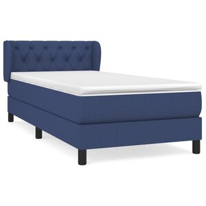 vidaXL Sommier &agrave; lattes de lit avec matelas Bleu 80x200 cm Tissu