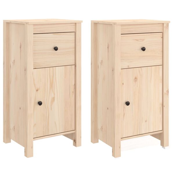 vidaXL Buffets 2 pcs 40x35x80 cm bois massif de pin