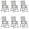 vidaXL Chaises inclinables de jardin lot de 6 Gris Bois solide acacia