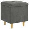 vidaXL Pouf de rangement Gris fonc&eacute; 40 x 40 x 45 cm Velours