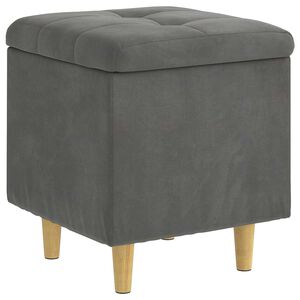 vidaXL Ottoman avec rangement Gris fonc&eacute; 40 x 40 x 45 cm Velours