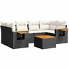 vidaXL Salon de jardin 7 pcs avec coussins noir r&eacute;sine tress&eacute;e