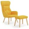 vidaXL Chaise de relaxation avec repose-pied Jaune moutarde Tissu