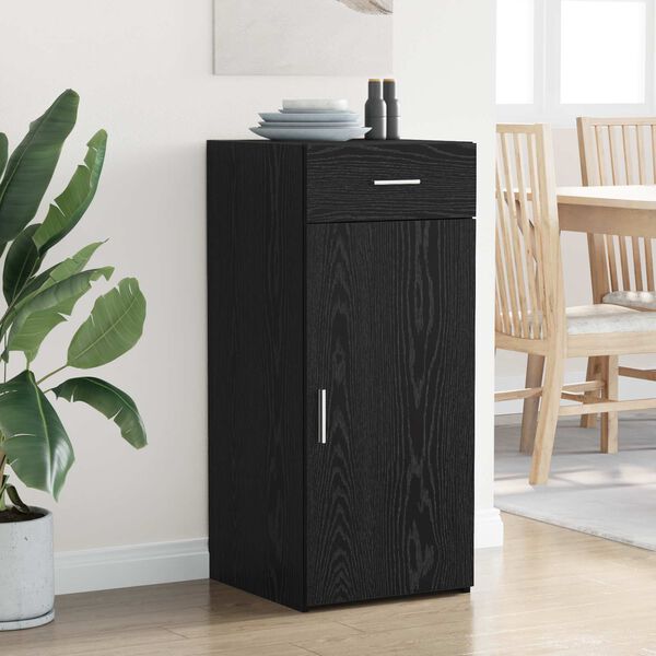 vidaXL Buffet Ch&ecirc;ne noir 42,5 x 40 x 93 cm Bois d'ing&eacute;nierie